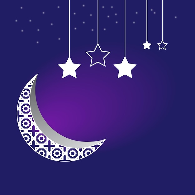 Diseño de fondo de vector de cielo de luna