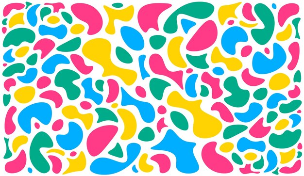 Diseño de fondo de vector de ilustración de patrones sin fisuras de forma orgánica de moda colorida abstracta