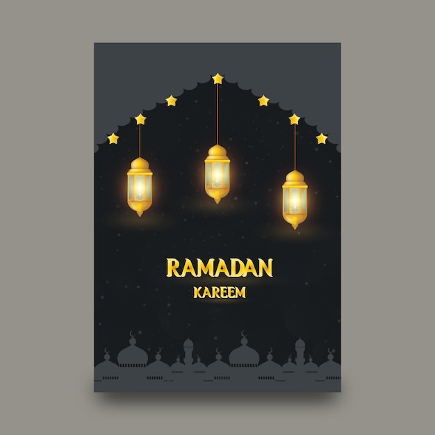 Diseño de fondo de vector islámico ramadan kareem realista