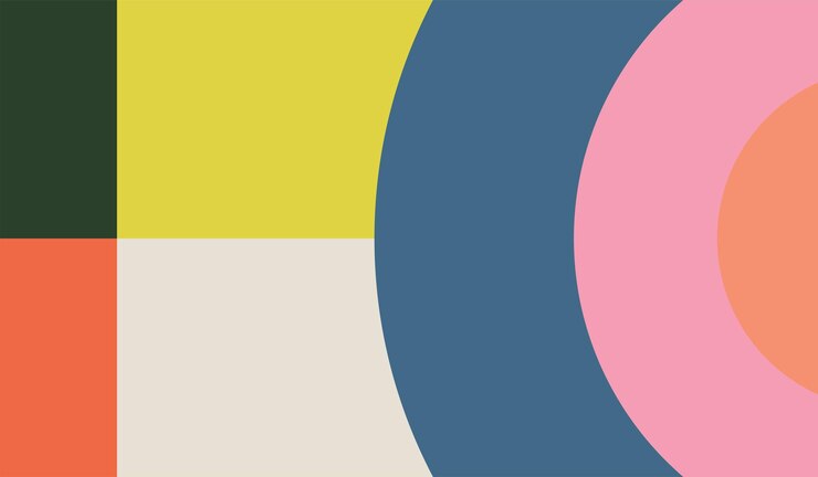 Diseño de fondo vectorial geométrico simple con formas de colores antiguos