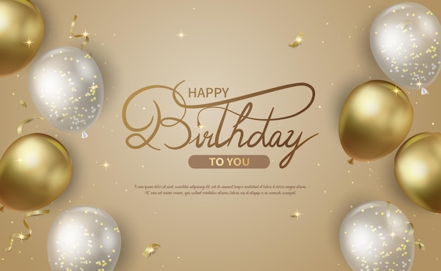 Diseño de fondo vectorial de globos de cumpleaños Elementos decorativos con globos y confeti