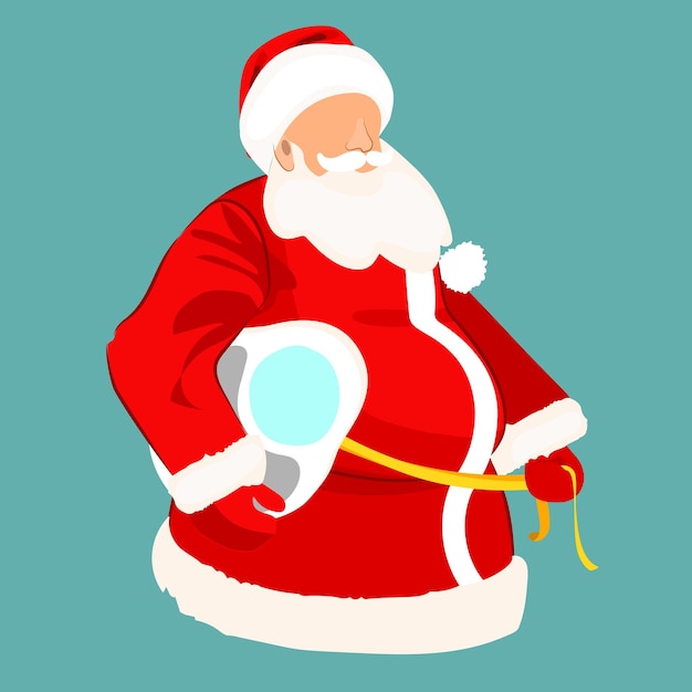 Vector diseño de fondo de venta de fin de temporada de invierno. concepto plano mínimo de santa claus