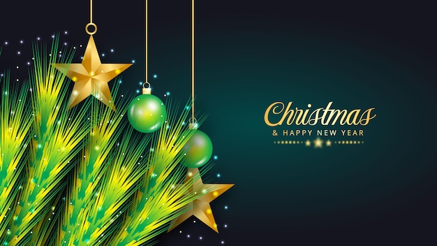 Diseño de fondo verde feliz Navidad