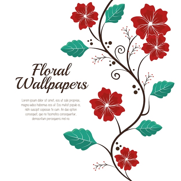 diseño de fondos florales aislado