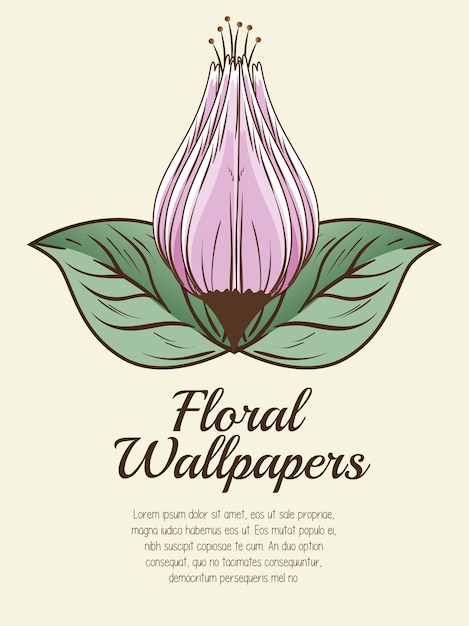 Vector diseño de fondos florales aislado