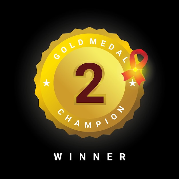 Diseño de forma de chip de oro para certificado de premio de segundo lugar