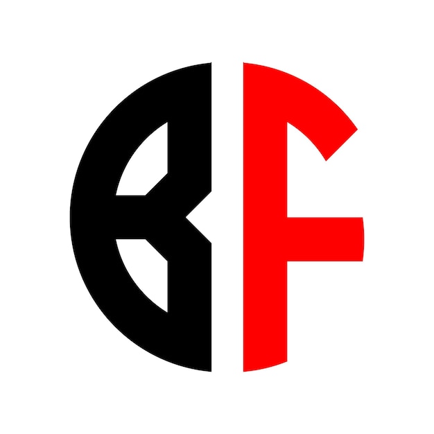 Diseño de la forma del círculo del logotipo BF Monograma