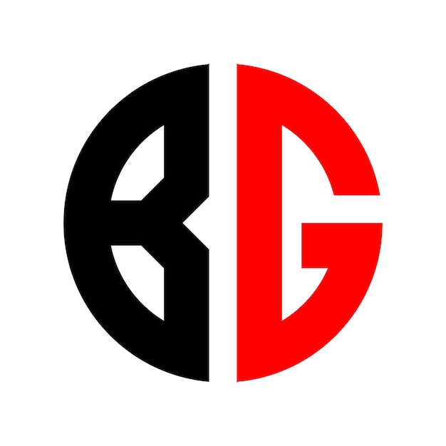 Diseño de la forma del círculo del logotipo del monograma de BG