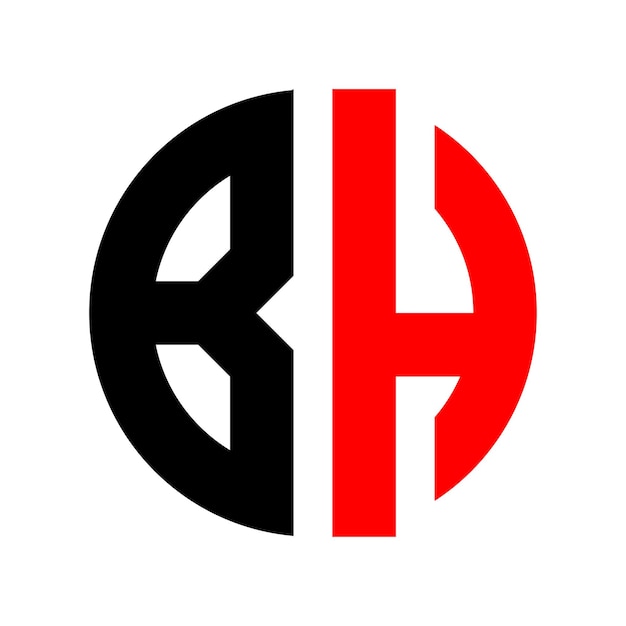 Diseño de la forma del círculo del logotipo del monograma de BH