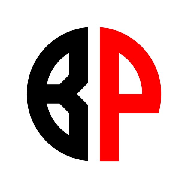 Diseño de la forma del círculo del logotipo del monograma de BP