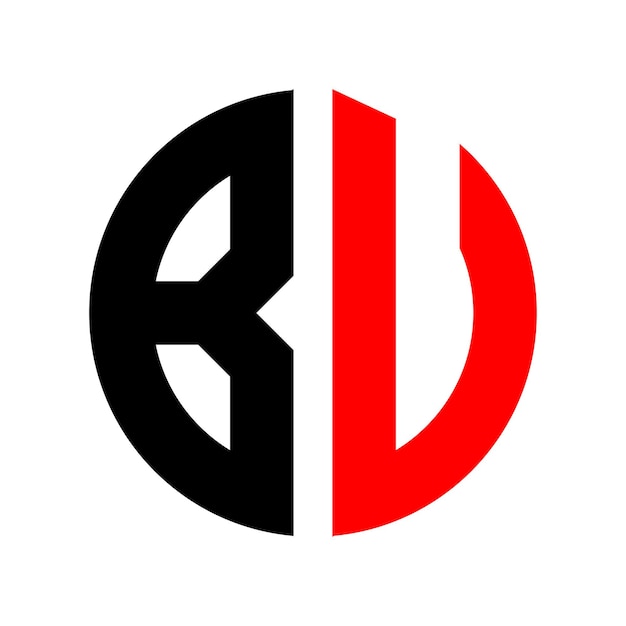 Diseño de la forma del círculo del logotipo del monograma de BU