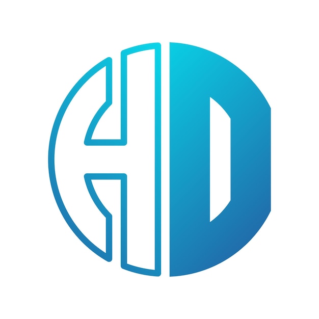 Diseño de la forma del círculo del logotipo de monograma H