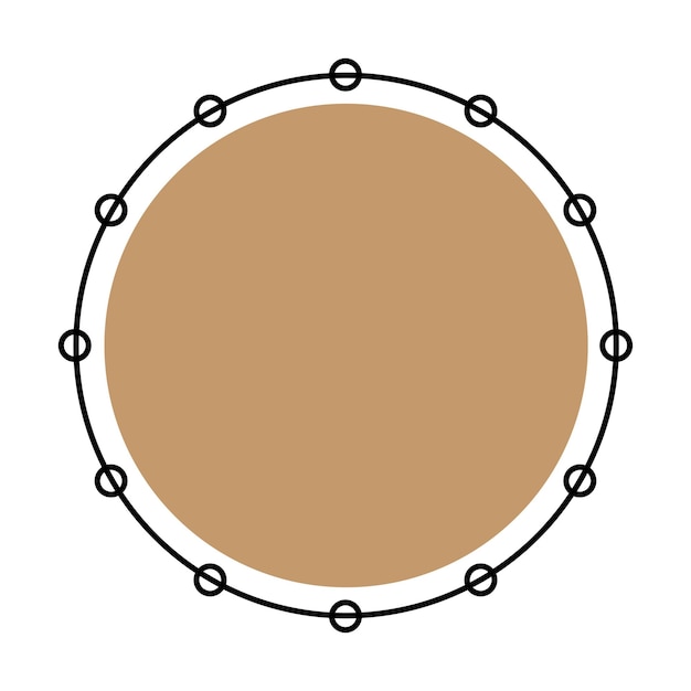 Diseño de forma marrón con puntos.