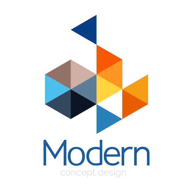 Diseño de forma triangular diseño abstracto de logotipo de negocio diseño de icono logotipo de la compañía idea de emblema de marca
