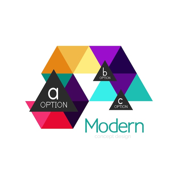 Diseño de forma triangular diseño abstracto de logotipo de negocio diseño de icono logotipo de la compañía idea de emblema de marca
