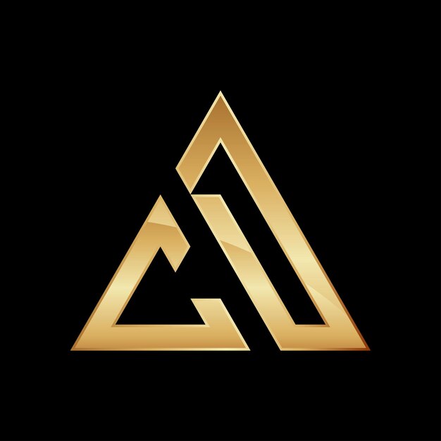 Diseño de la forma triangular del logotipo de la marca de letras CD
