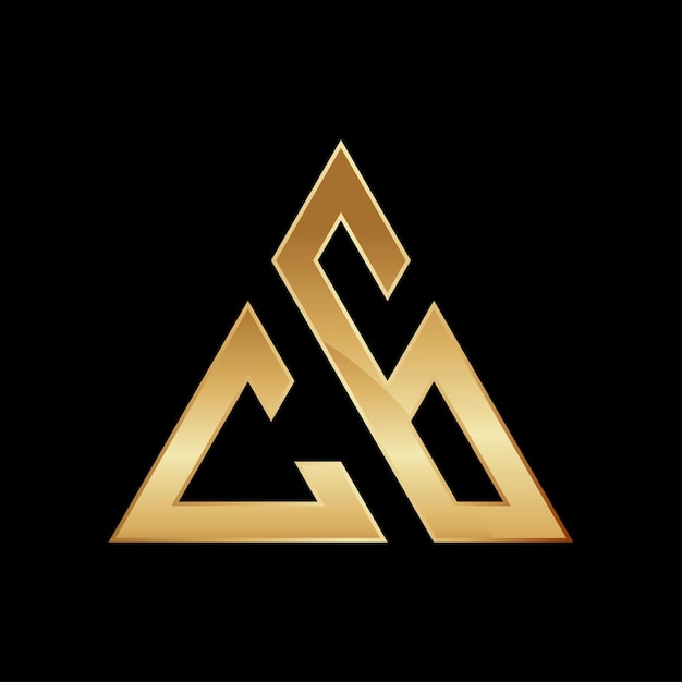 Diseño de la forma del triángulo de la marca de letras CG