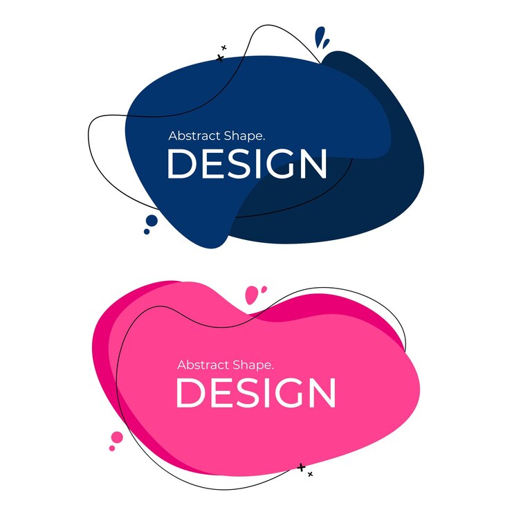 Diseño de formas abstractas creativas azules y rosas