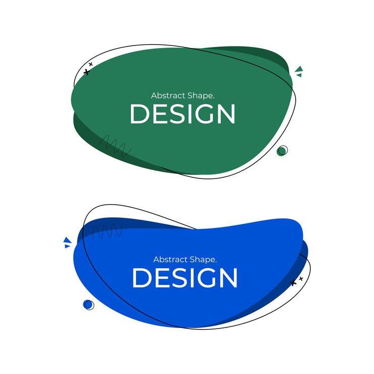 Diseño de formas abstractas creativas azules y verdes