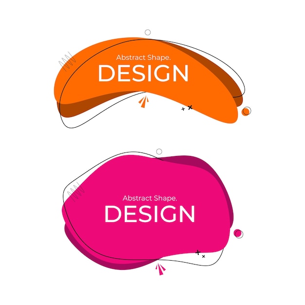 Diseño de formas abstractas creativas de color naranja y rosa