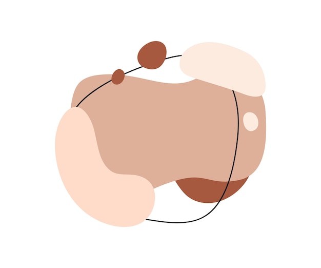 Diseño de formas abstractas Elementos geométricos minimalistas fluidos Espacio de texto Círculos superpuestos Manchas composición natural orgánica moderna Ilustración vectorial gráfica plana aislada sobre fondo blanco