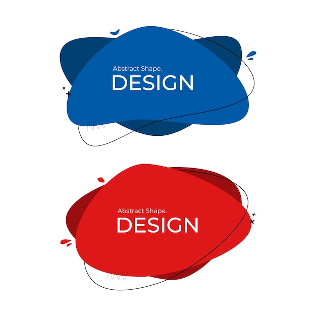 Diseño de formas creativas abstractas azules y rojas