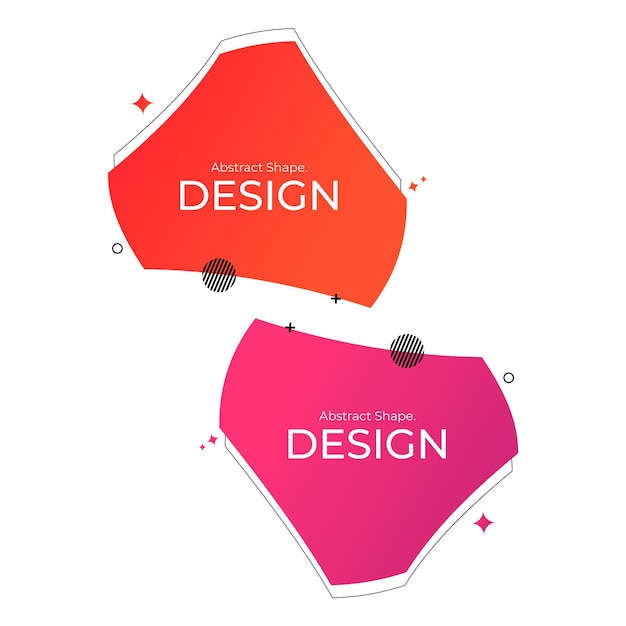 Diseño de formas creativas abstractas de gradiente naranja y rosa