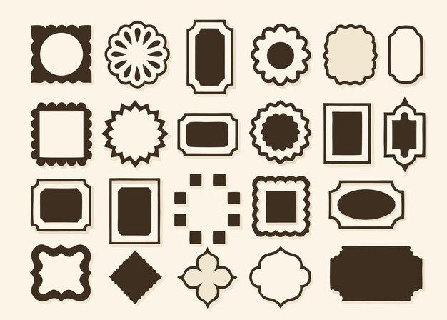 Diseño de formas de recorte de papel plano Ilustración vectorial en capas con elementos geométricos