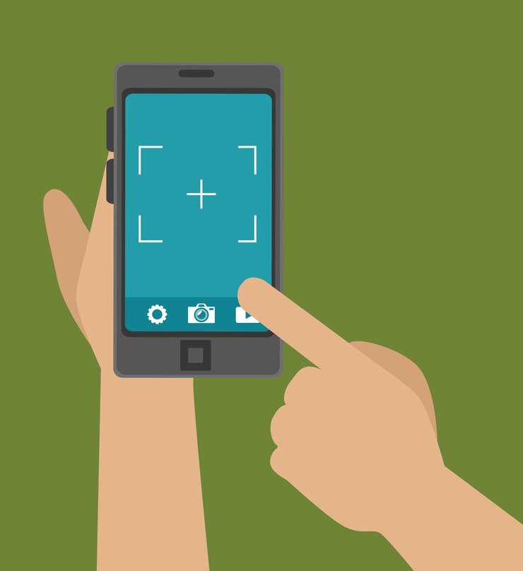 Vector diseño de foto de captura de teléfono de mano