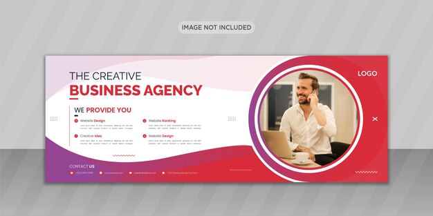 Diseño de foto de portada de facebook de agencia de negocios creativa con forma creativa o diseño de banner web