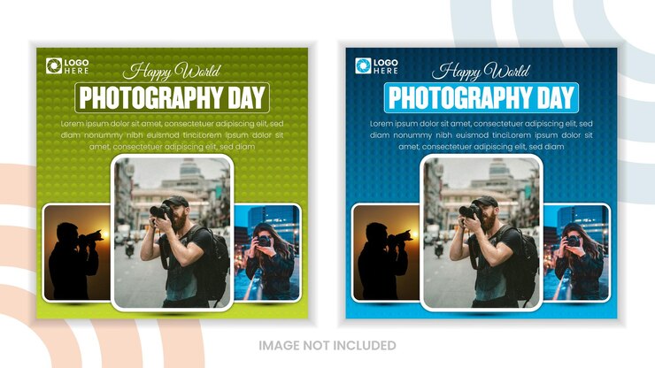Un diseño de un fotógrafo y una foto de un fotografo