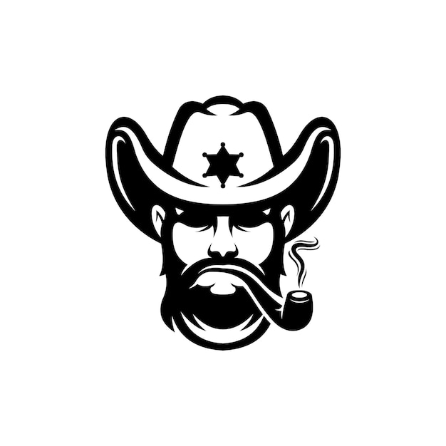 Diseño fresco del logotipo del sheriff del vaquero