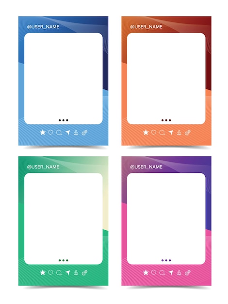 diseño de la frontera del marco de la foto de los medios sociales con vector de textura techno