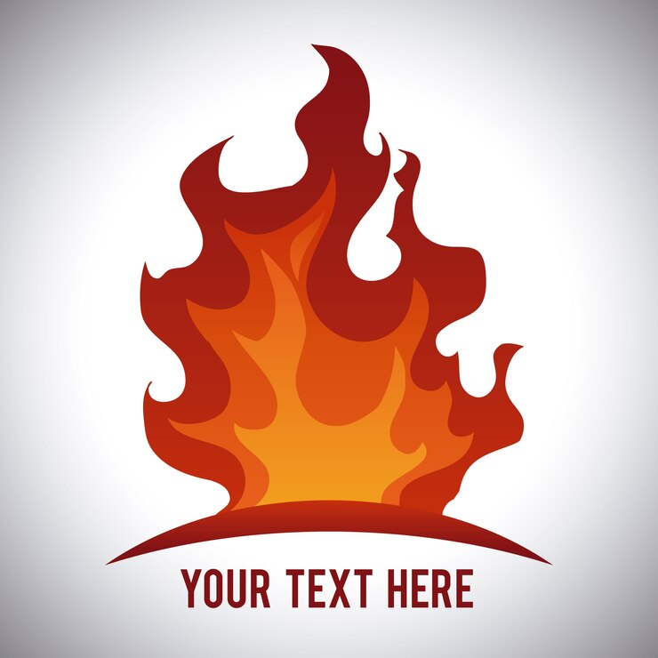 Vector diseño de fuego sobre fondo gris ilustración vectorial