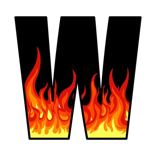 diseño de fuego en el vector de letras del alfabeto