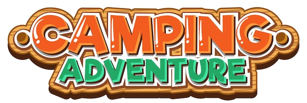 Diseño de fuente para aventura de campamento de palabras.