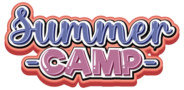 Diseño de fuente para campamento de verano de word.