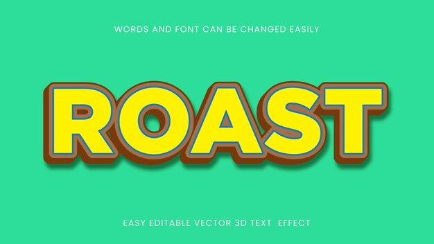 Diseño de fuente de estilo de texto 3d asado