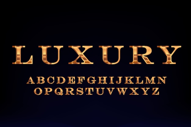 Diseño de fuente de lujo dorado