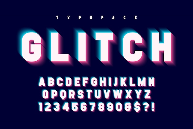 Diseño de fuente de pantalla brillante intermitente, alfabeto, tipo de letra