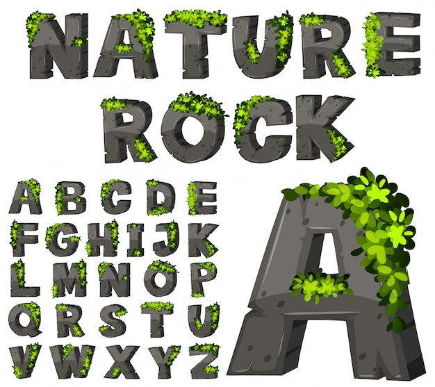 Diseño de fuente con textura de roca