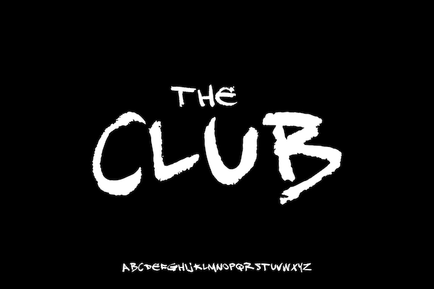 El diseño de fuentes alfabéticas de la pantalla vectorial creativa de Club Brush