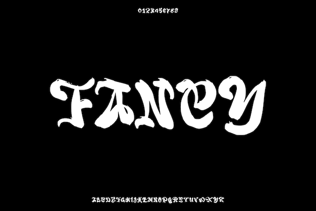 Diseño de fuentes alfabéticas con pincel vectorial creativo de pintura de fantasía