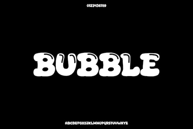 Diseño de fuentes alfabéticas de visualización vectorial creativa de burbujas
