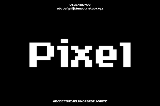 Diseño de fuentes alfabéticas de visualización vectorial creativa de píxeles