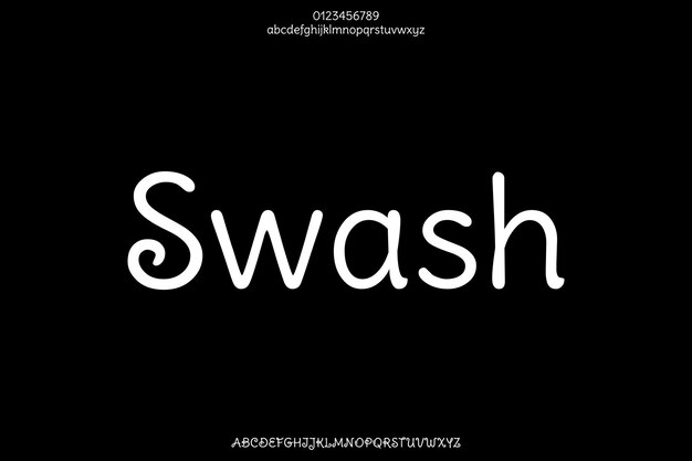 Diseño de fuentes alfabéticas de visualización vectorial creativa de Swash dibujado a mano