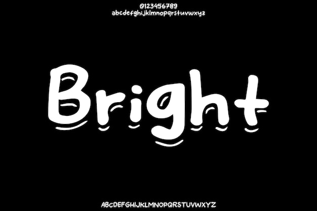 Diseño de fuentes decorativas, brillantes, creativas, vectoriales y de alfabeto funky