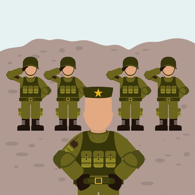 Vector diseño de las fuerzas armadas militares.