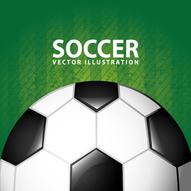 Diseño de fútbol sobre fondo verde ilustración vectorial