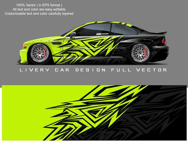 Diseño futurista de automóviles con librea de neón